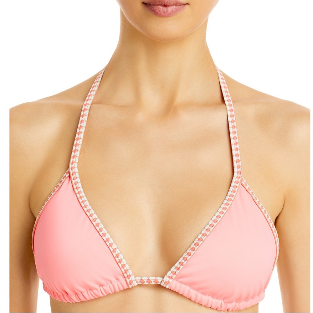 Lemlem Lena Triangle String Top in Coral